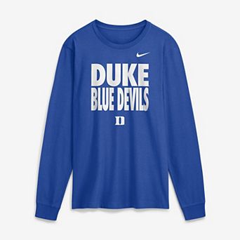 Men's Nike Royal Duke Blue Devils 2026 Sideline Slogan Dri-FIT Long Sleeve T-Shirt