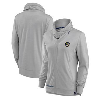 Women's Fanatics Gray Milwaukee Brewers Break It Loose Full-Zip Jacket