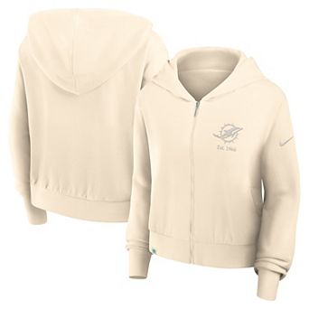 Women's Nike Natural Miami Dolphins Established Date Full-Zip Hoodie