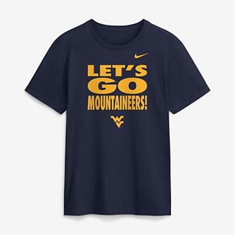 Men's Nike Navy West Virginia Mountaineers 2026 Sideline Dri-FIT Slogan T-Shirt