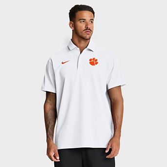 Men's Nike White Clemson Tigers Coaches Sideline Dri-FIT Polo