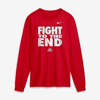 Men's Nike Scarlet Ohio State Buckeyes 2026 Sideline Slogan Dri-FIT Long Sleeve T-Shirt
