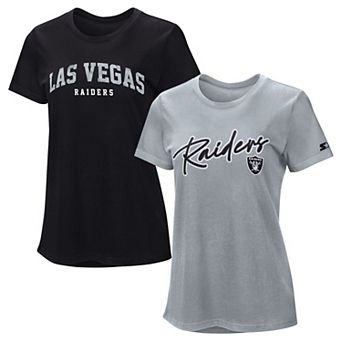 Women's Starter Black/Silver Las Vegas Raiders T-Shirt Combo Pack