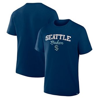 Men's Fanatics Navy Seattle Kraken Legacy Cross Check T-Shirt
