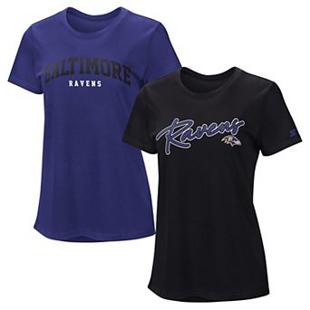 Women's Starter Purple/Black Baltimore Ravens T-Shirt Combo Pack