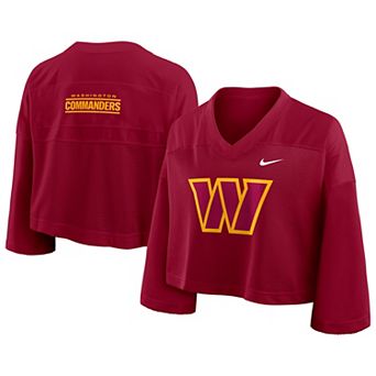 Women's Nike Burgundy Washington Commanders Rewind Cropped Mesh Dri-FIT Fashion Jersey