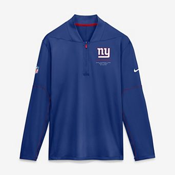 Men's Nike Royal New York Giants Sideline Logo Glory Midweight Dri-FIT Half-Zip Pullover