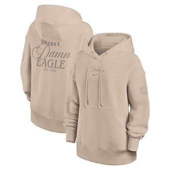 Women's Nike Tan Auburn Tigers Neutral Stance Phoenix Fleece Oversized Hoodie