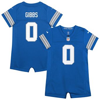Newborn Nike Jahmyr Gibbs Blue Detroit Lions Romper Game Jersey