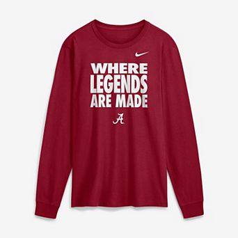 Men's Nike Crimson Alabama Crimson Tide 2026 Sideline Slogan Dri-FIT Long Sleeve T-Shirt