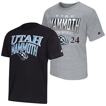 Men's Starter Black/Heather Gray Utah Mammoth Two-Pack T-Shirt Set