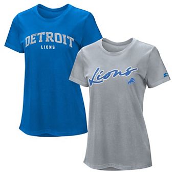 Women's Starter Blue/Silver Detroit Lions T-Shirt Combo Pack