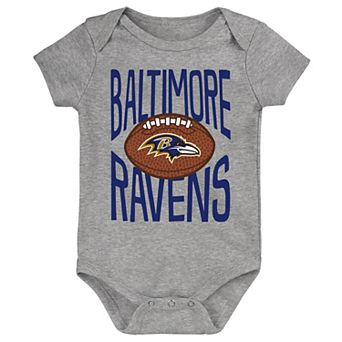 Newborn Outerstuff Gray Baltimore Ravens For the Ball Bodysuit