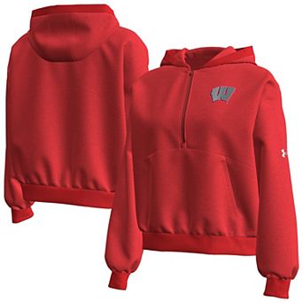 Women's Under Armour Red Wisconsin Badgers 2026 Lambeau Field Collection Half-Zip Hoodie