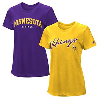 Women's Starter Purple/Gold Minnesota Vikings T-Shirt Combo Pack