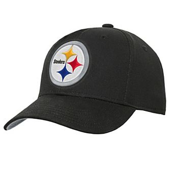 Youth Outerstuff Black Pittsburgh Steelers Pre-Curved Snapback Hat