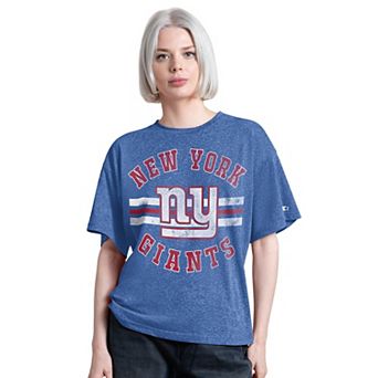 Women's Starter Royal New York Giants Jump Shot Boyfriend Tri-Blend T-Shirt