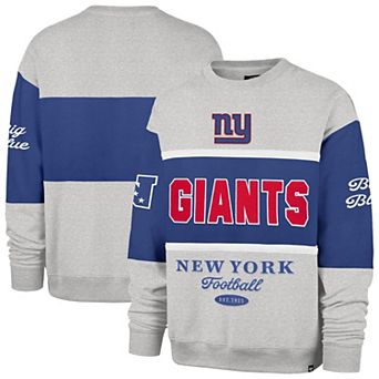 Men's '47 Royal/Gray New York Giants Blockfield Maximalist Sweatshirt