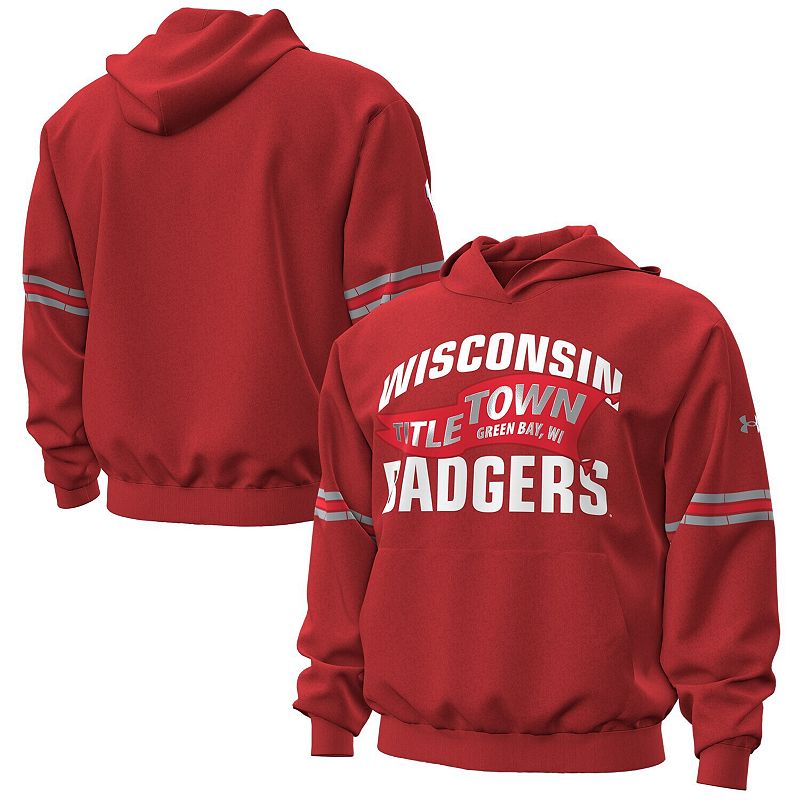 Under Armour Red Wisconsin Badgers 2026 Lambeau Field Collection Icon Taped Hoodie