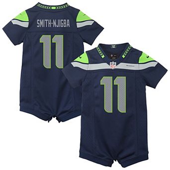 Newborn Nike Jaxon Smith-Njigba Navy Seattle Seahawks Romper Game Jersey