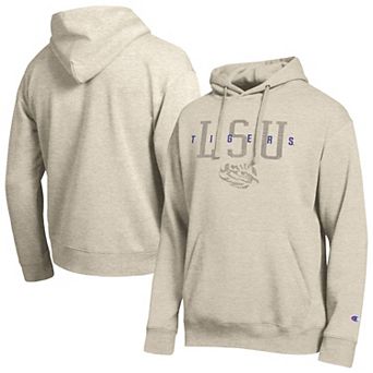 Men's Champion Oatmeal LSU Tigers All-Star Neutral Stack Hoodie