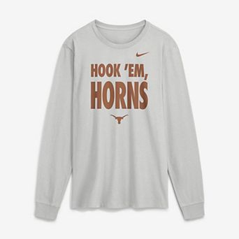 Men's Nike Gray Texas Longhorns 2026 Sideline Slogan Dri-FIT Long Sleeve T-Shirt