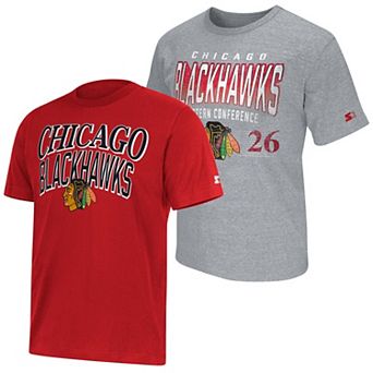 Men's Starter Red/Heather Gray Chicago Blackhawks Two-Pack T-Shirt Set