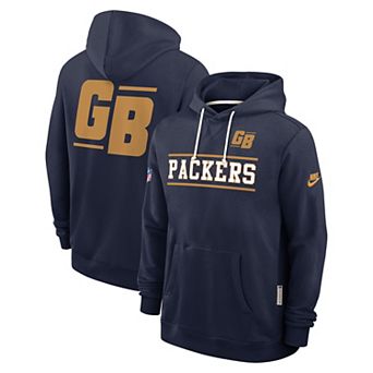 Men's Nike Navy Green Bay Packers Standard Issue Replay Officials Alternate Dri-FIT Hoodie