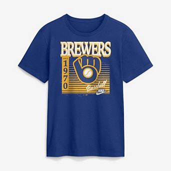 Men's Nike Royal Milwaukee Brewers Cooperstown Logo T-Shirt
