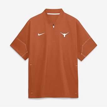 Men's Nike Texas Orange Texas Longhorns 2026 Sideline Short Sleeve Quarter-Zip Coaches Jacket
