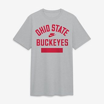 Men's Nike Heather Gray Ohio State Buckeyes Arch Wordmark Legacy Tri-Blend T-Shirt