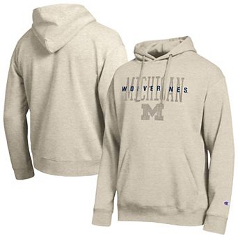 Men's Champion Oatmeal Michigan Wolverines All-Star Neutral Stack Hoodie