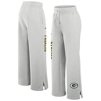 Women's Nike Gray Green Bay Packers Primetime Phoenix Fleece Wide-Leg Sweatpants