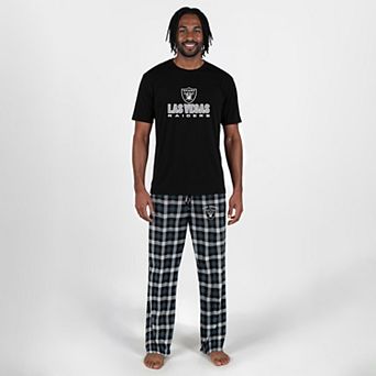 Men's Concepts Sport Black Las Vegas Raiders Big & Tall Highland Sleep Set