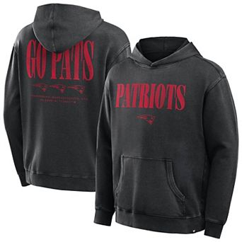 Men's Fanatics Black New England Patriots Big & Tall Relaxed Intense Rivalry Washed Hoodie