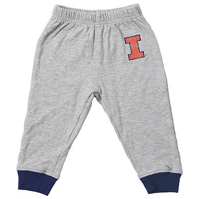 Infant Wes & Willy Gray Illinois Fighting Illini Jie Jie Hopper Set