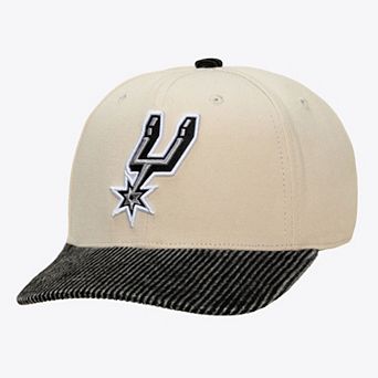 Men's Mitchell & Ness Cream/Black San Antonio Spurs Washed Corduroy Pro Crown Snapback Hat