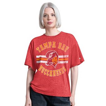 Women's Starter Red Tampa Bay Buccaneers Vintage Jump Shot Boyfriend Tri-Blend T-Shirt