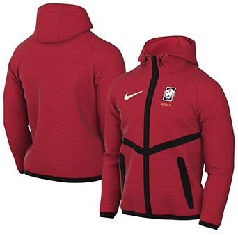 Men's Nike Red South Korea National Team 2026 Anthem Mesh Dri-FIT Full-Zip Hooded Jacket
