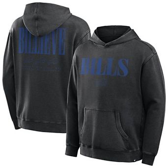 Men's Fanatics Black Buffalo Bills Big & Tall Relaxed Intense Rivalry Washed Hoodie