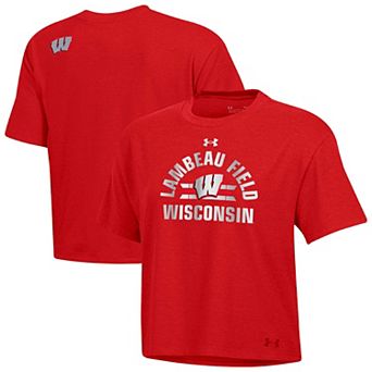 Women's Under Armour Red Wisconsin Badgers 2026 Lambeau Field Collection Boxy Tri-Blend T-Shirt