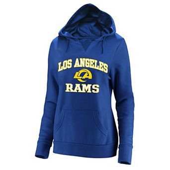 Women's Fanatics Royal Los Angeles Rams Plus Size Heart & Soul V-Neck Hoodie