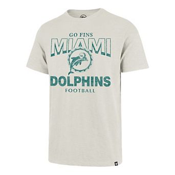 Men's '47 Natural Miami Dolphins Head On Scrum T-Shirt