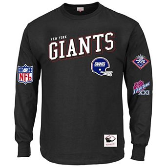 Men's Mitchell & Ness Black New York Giants Big & Tall Training Camp Long Sleeve T-Shirt