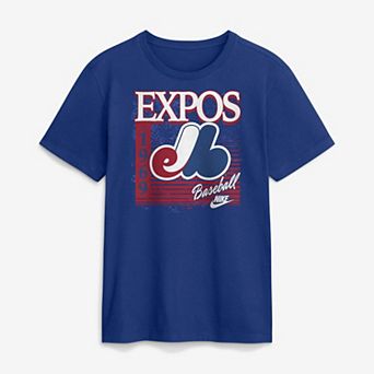 Men's Nike Blue Montreal Expos Cooperstown Logo T-Shirt