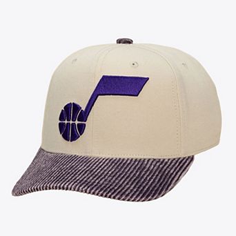 Men's Mitchell & Ness Cream/Purple Utah Jazz Washed Corduroy Pro Crown Snapback Hat