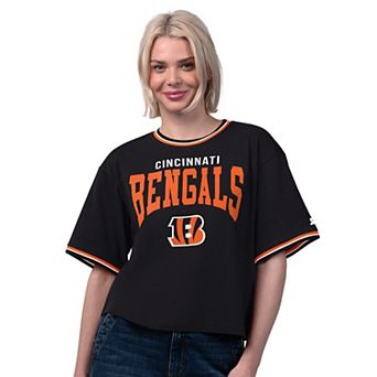 Women's Starter Black Cincinnati Bengals Ace Cropped T-Shirt