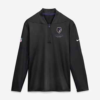 Men's Nike Black Baltimore Ravens Sideline Logo Glory Midweight Dri-FIT Half-Zip Pullover