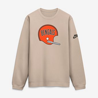 Men's Nike Sand Cincinnati Bengals I-Formation Rewind Club Crew Sweatshirt