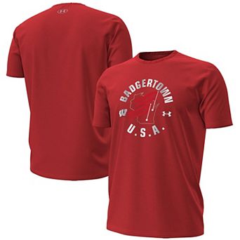 Men's Under Armour Red Wisconsin Badgers 2026 Lambeau Field Collection Badgertown Performance T-Shirt